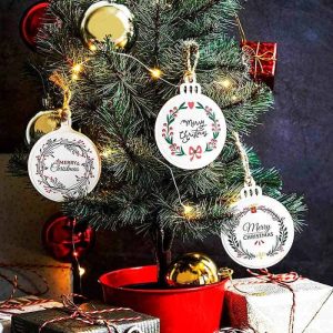 Díszek, fából készült karácsonyi díszek, amelyeket saját magad készítesz (30 darab)